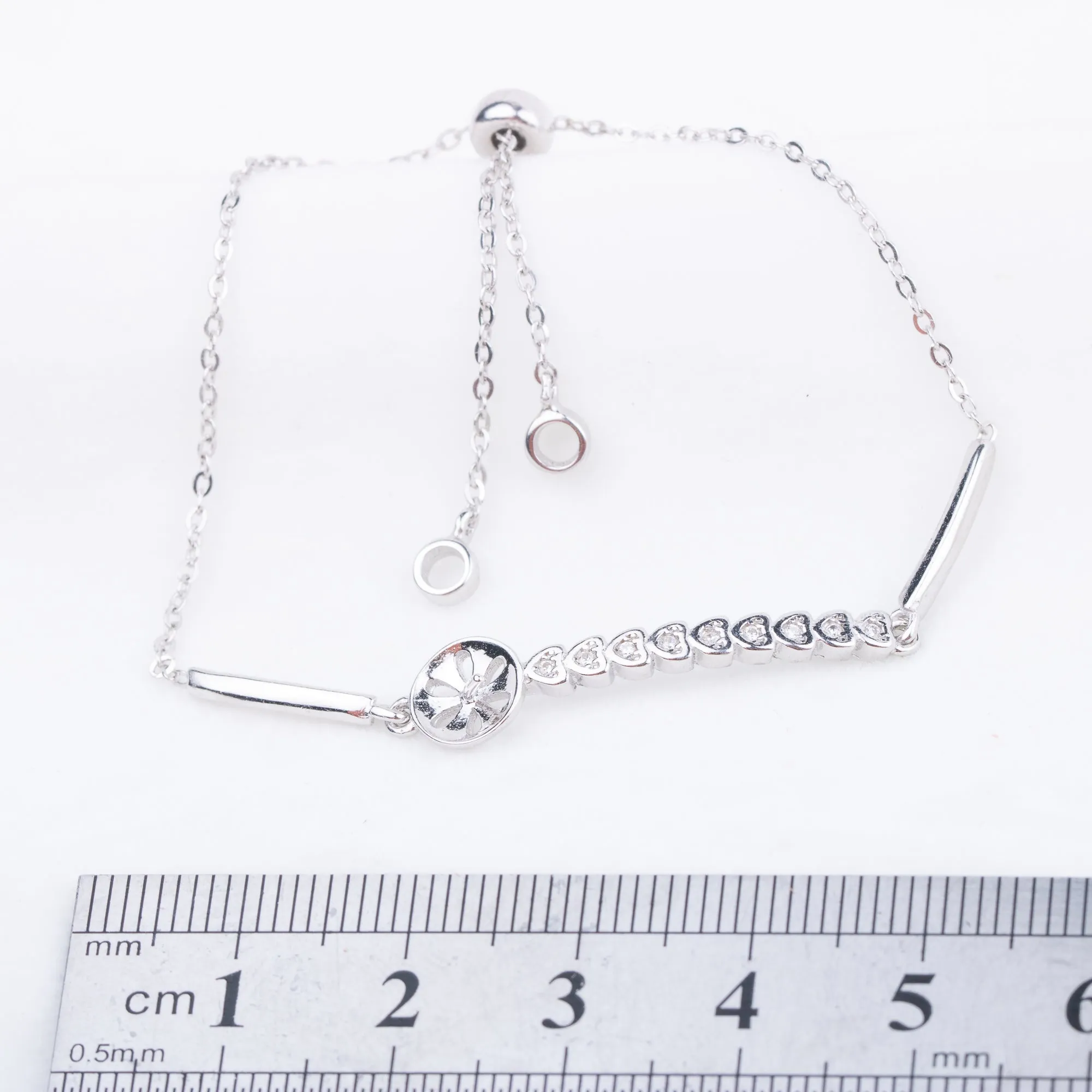 b010181  DIY 7-8mm Natural Freshwater pearl bracelet accessory 925 sterling silver adjustable chain bracelet for women