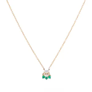 Baguette Emerald Lace Necklace (ready to ship option)*