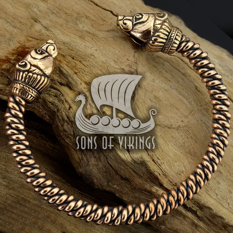 Berserker Bear Braided Bracelet - Bronze