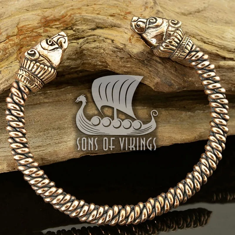 Berserker Bear Braided Bracelet - Bronze