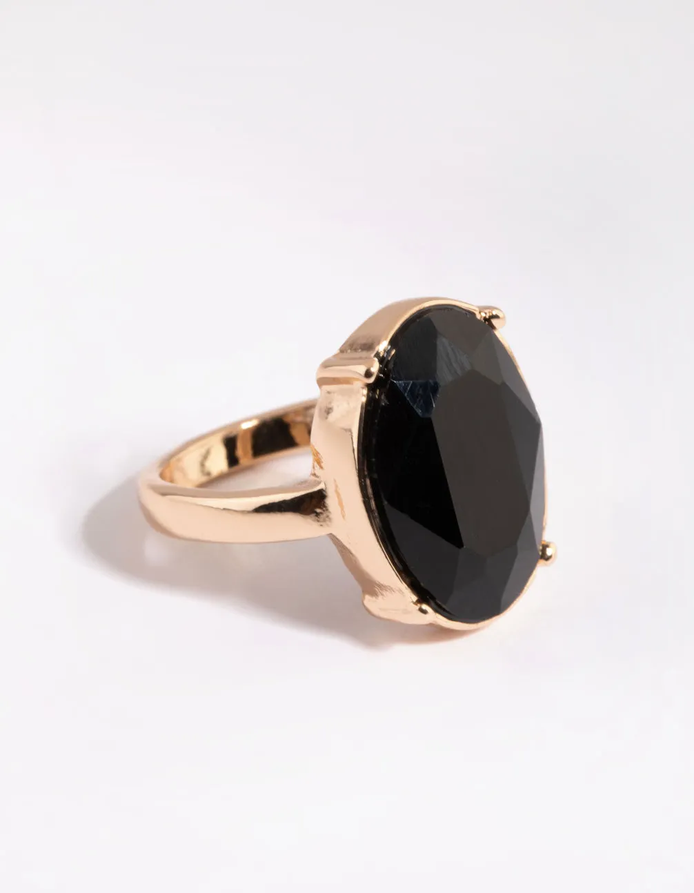 Black Statement Stone Cocktail Ring