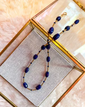 Blue Jade and Lapis Necklace