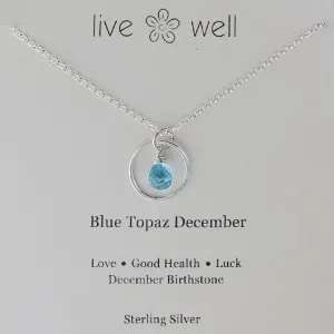 Blue Topaz December Birthstone Necklace By Live Well