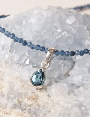 Blue Topaz on Beaded Kyanite Necklace - One of a Kind