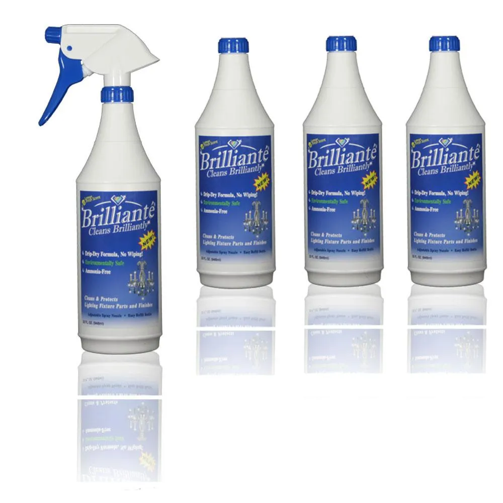 Brilliante Crystal Cleaner Spray Bottle   3 Refill Bottles