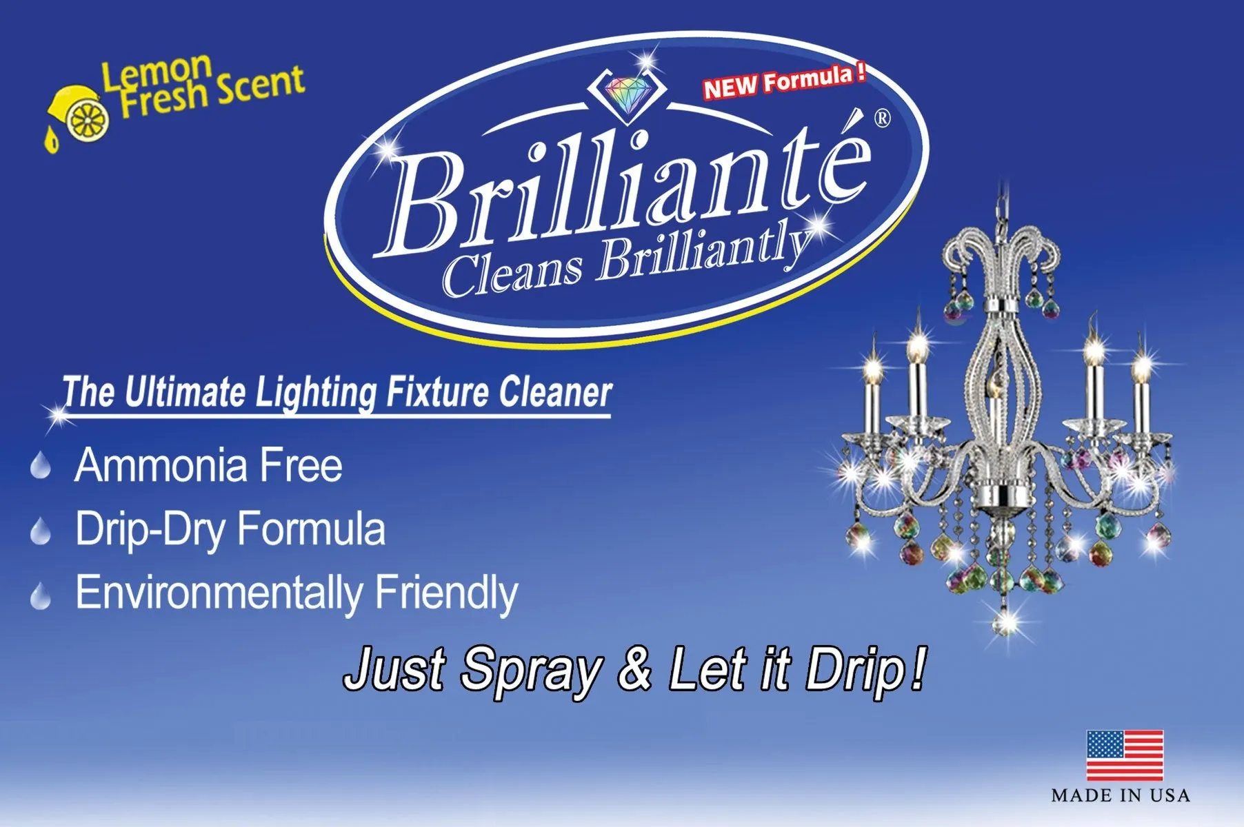 Brilliante Crystal Cleaner Spray Bottle   3 Refill Bottles