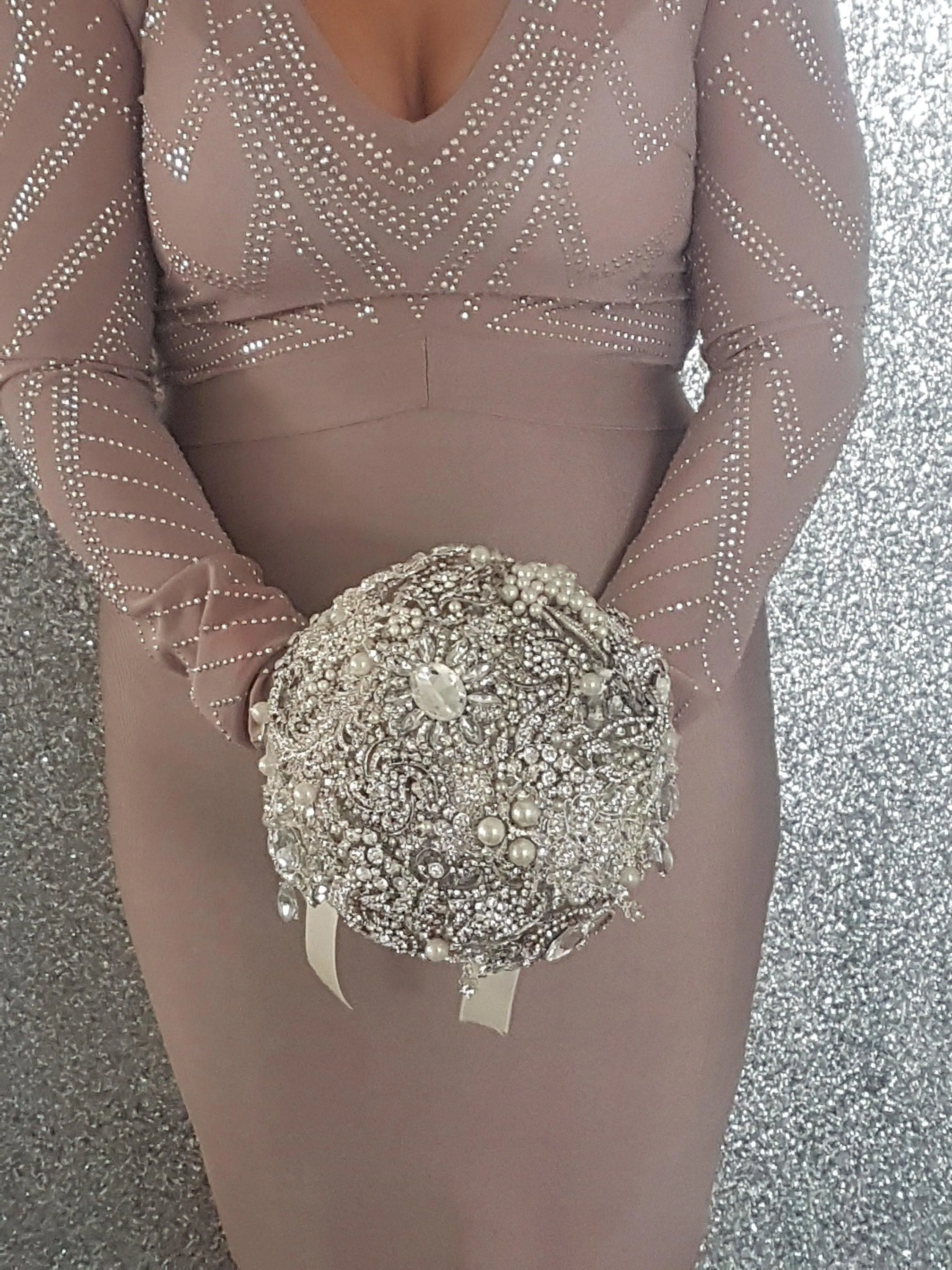 Brooch bouquet, Jewel crystal wedding bouquet. by Crystal wedding uk