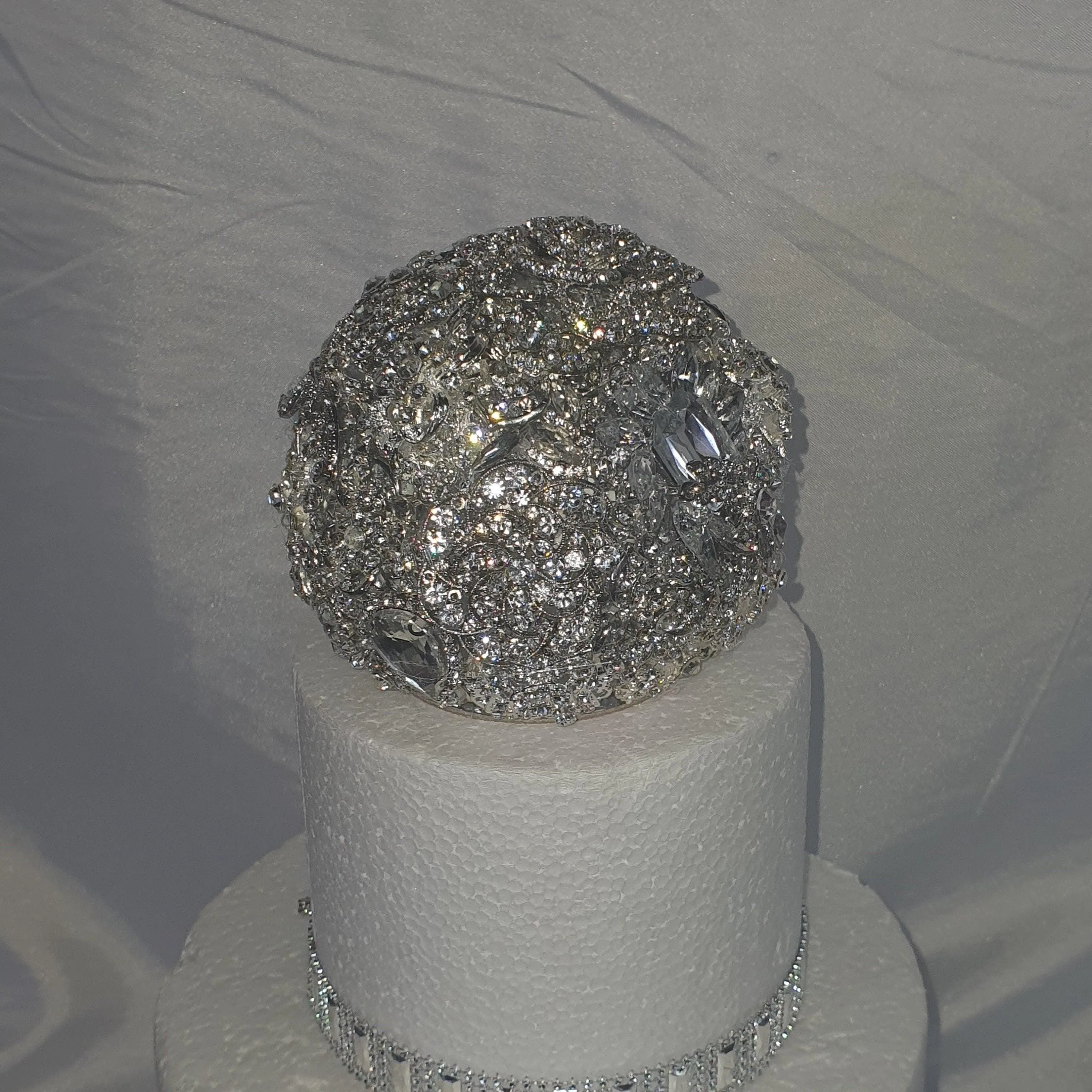 Brooch sphere Cake topper / Separator by Crystal wedding uk