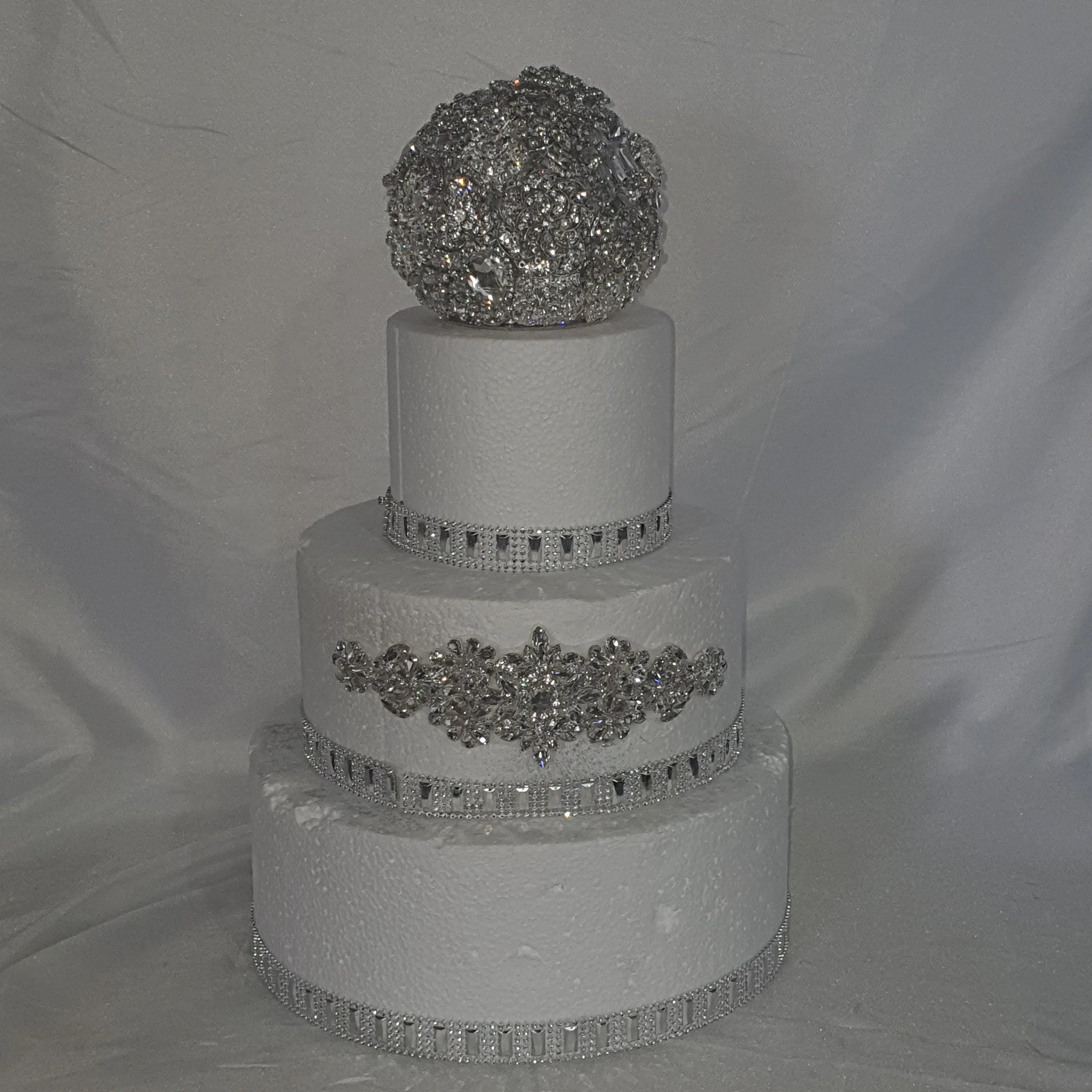 Brooch sphere Cake topper / Separator by Crystal wedding uk