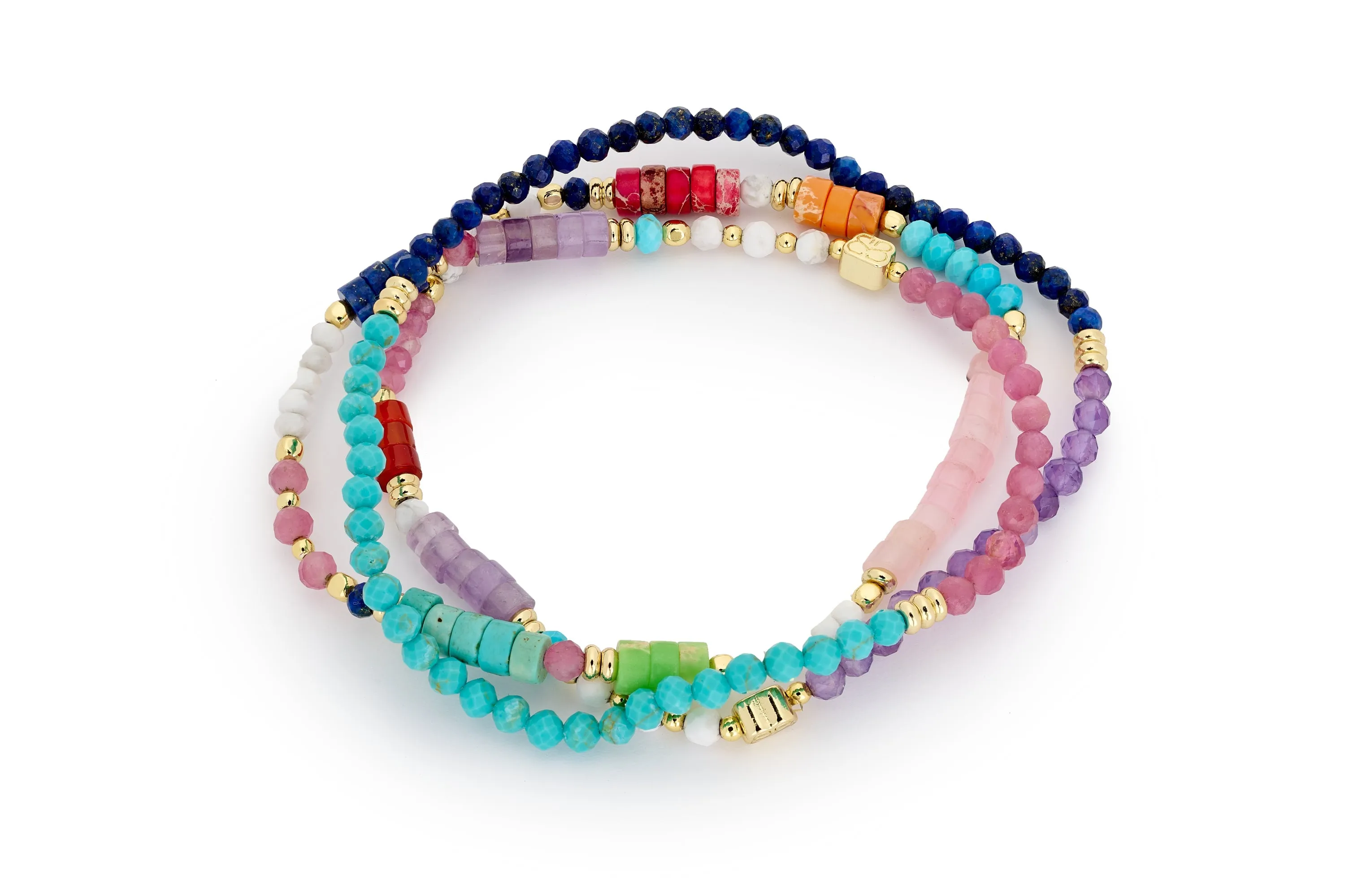 Camellia Multicolour Stretch Gemstone Bracelet