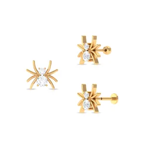 Certified Moissanite Cute Spider Helix Earring