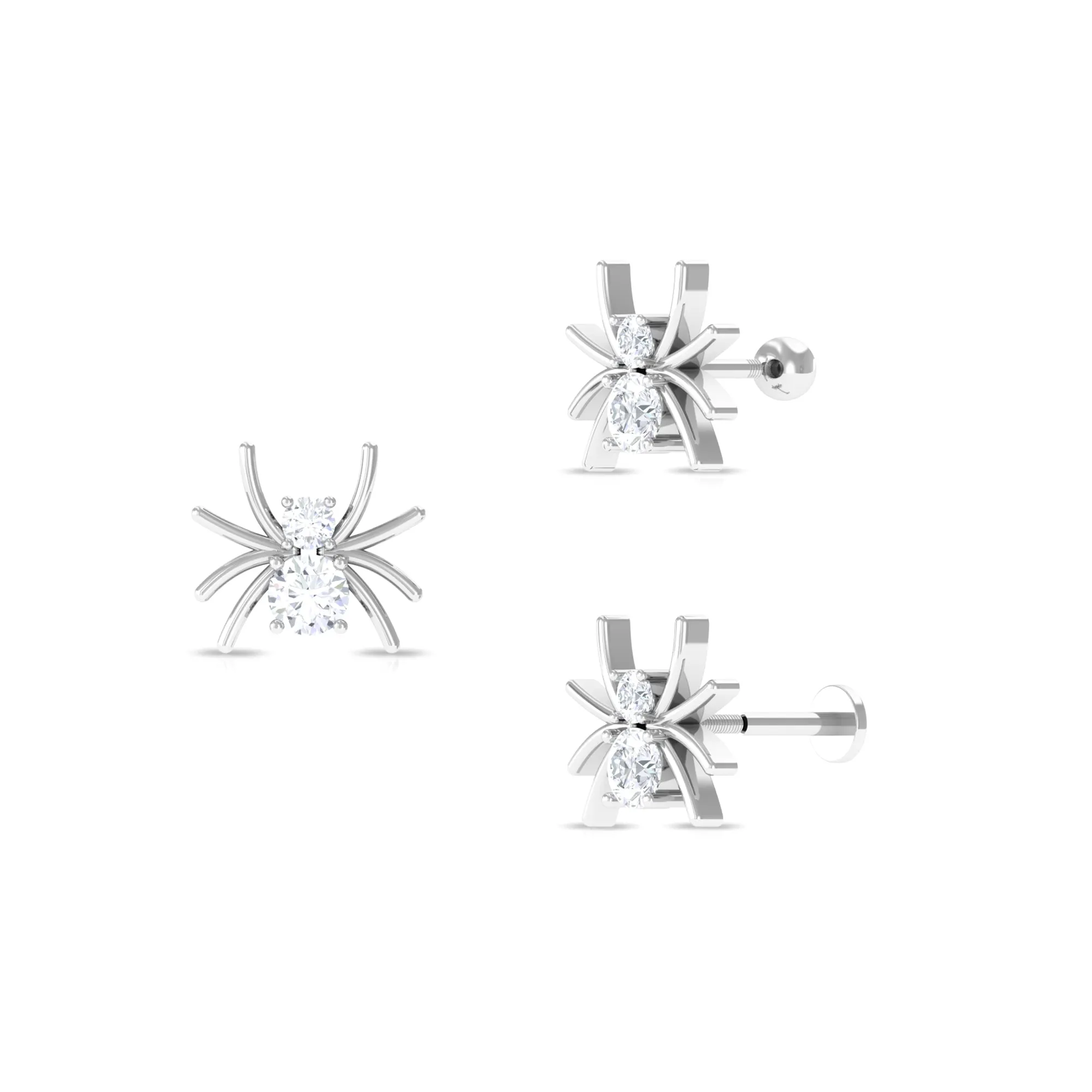 Certified Moissanite Cute Spider Helix Earring