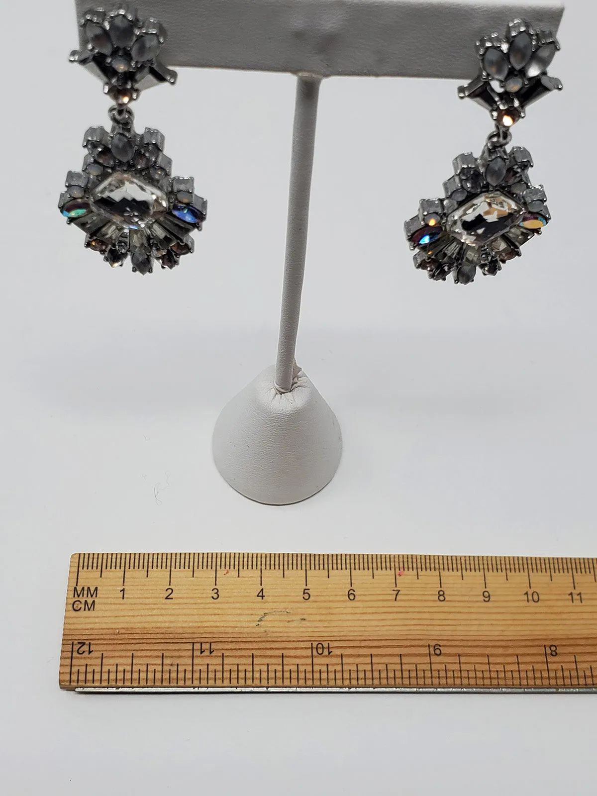 Chloe   Isabel Silver & Clear Pink Rhinestone Earrings