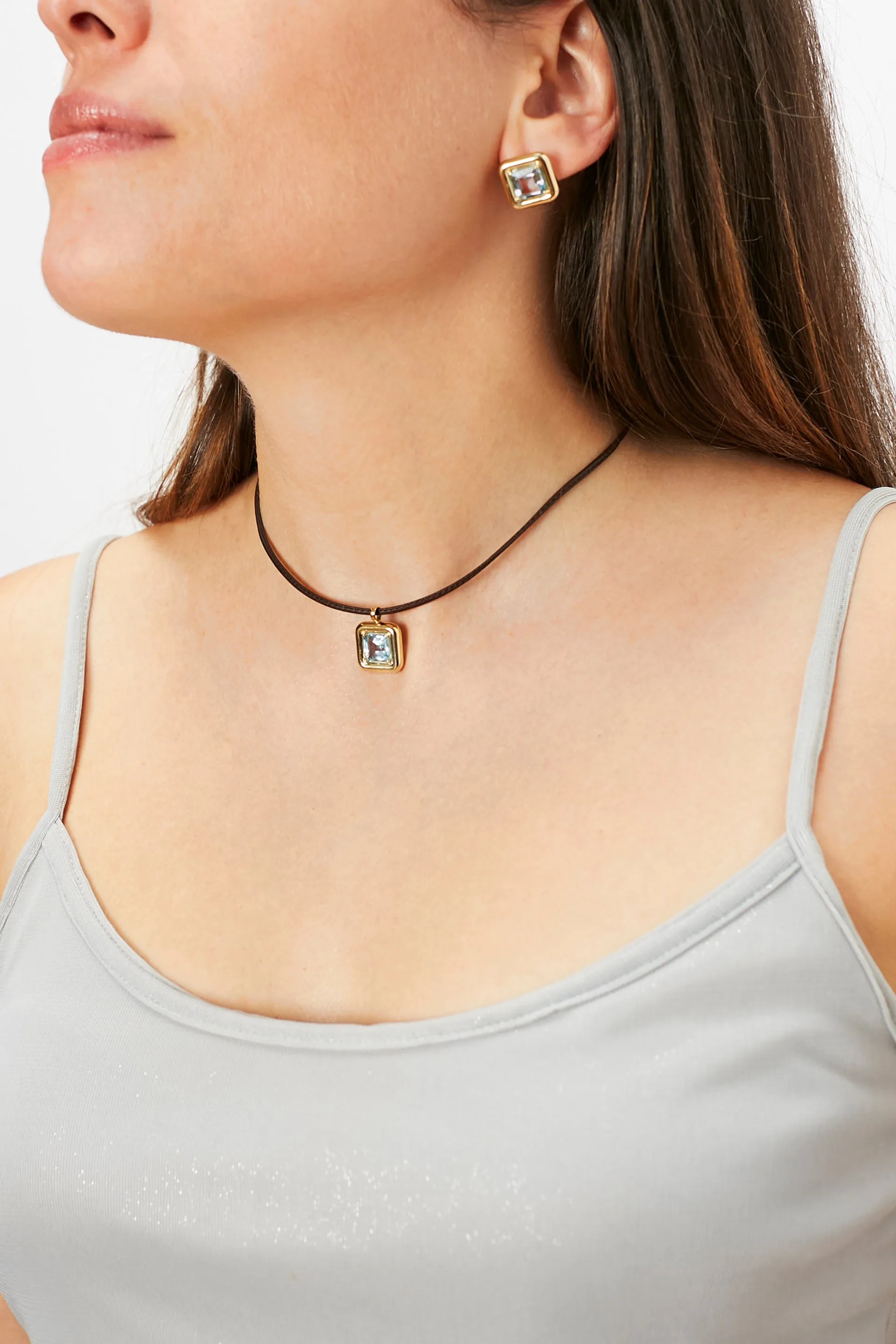 CHOKER ~ WITH TOPAZ PENDANT