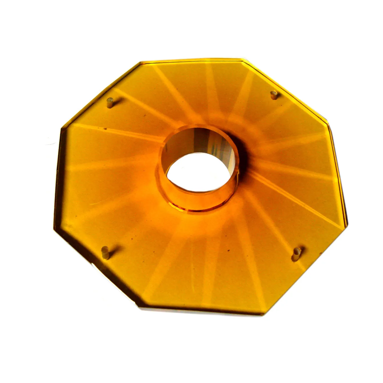 Crystal Bobeche 4.25-inch Dark Amber with 23mm Center Hole, 4 Pins