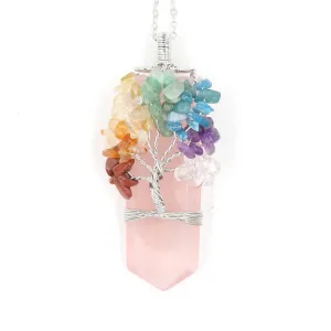 Crystal Tree Of Life Pendant Necklace