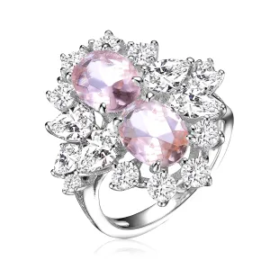 Dauphine Double Rose Pink Cocktail Ring