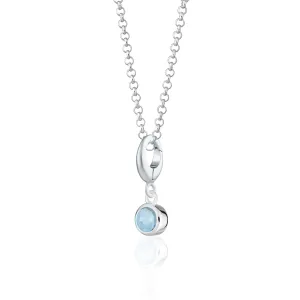 December Birthstone Necklace (Blue Topaz)