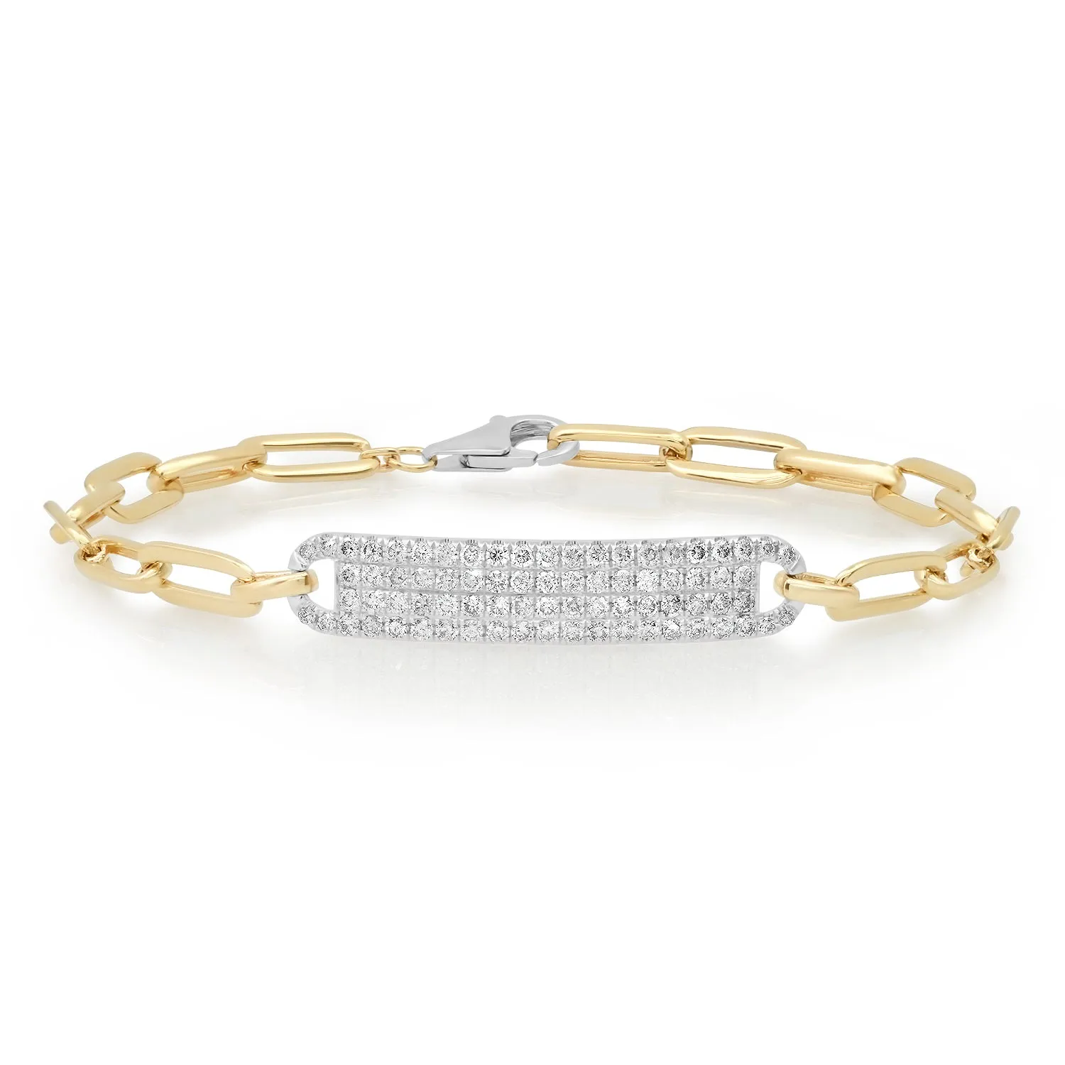 Diamond ID Link Chain Bracelet