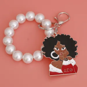 DST Inspired Curly Haired Woman Keychain|7.85 x 2.25 inches