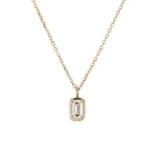 Emerald Cut Diamond Wisp Necklace