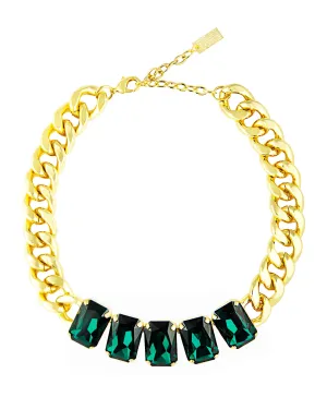 EMERALD ELEGANCE STATEMENT NECKLACE