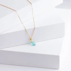 Emerald smiley necklace