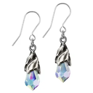 Empyrean Tear Clear Aurora Crystal Earrings by Alchemy Gothic