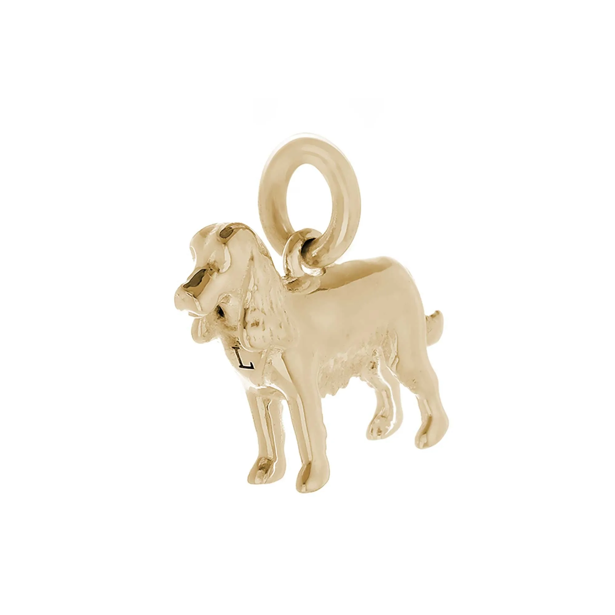 English Cocker Spaniel Solid Gold Dog Charm