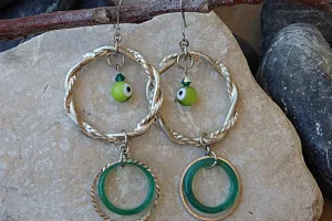 Evil Eye Green Earrings