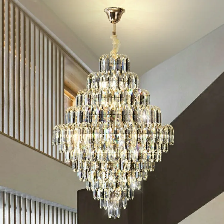 Extra Large Foyer Decorative Crystal Lighting Fixture Living Room Crystal Chandelier For Entryway Staircase