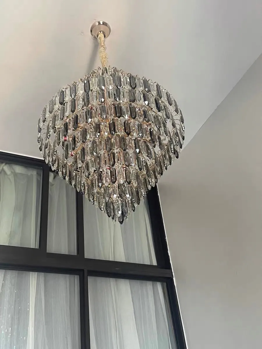 Extra Large Foyer Decorative Crystal Lighting Fixture Living Room Crystal Chandelier For Entryway Staircase