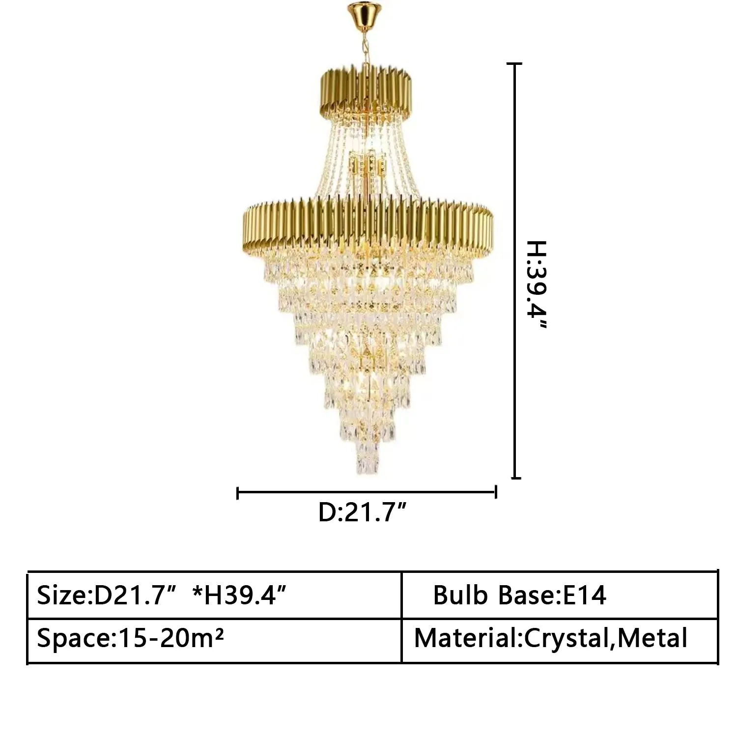 Extra Large Modern Multi-layers Gold/Black Light Luxury Crystal Chandelier For 2-Story Living Room,Foyer