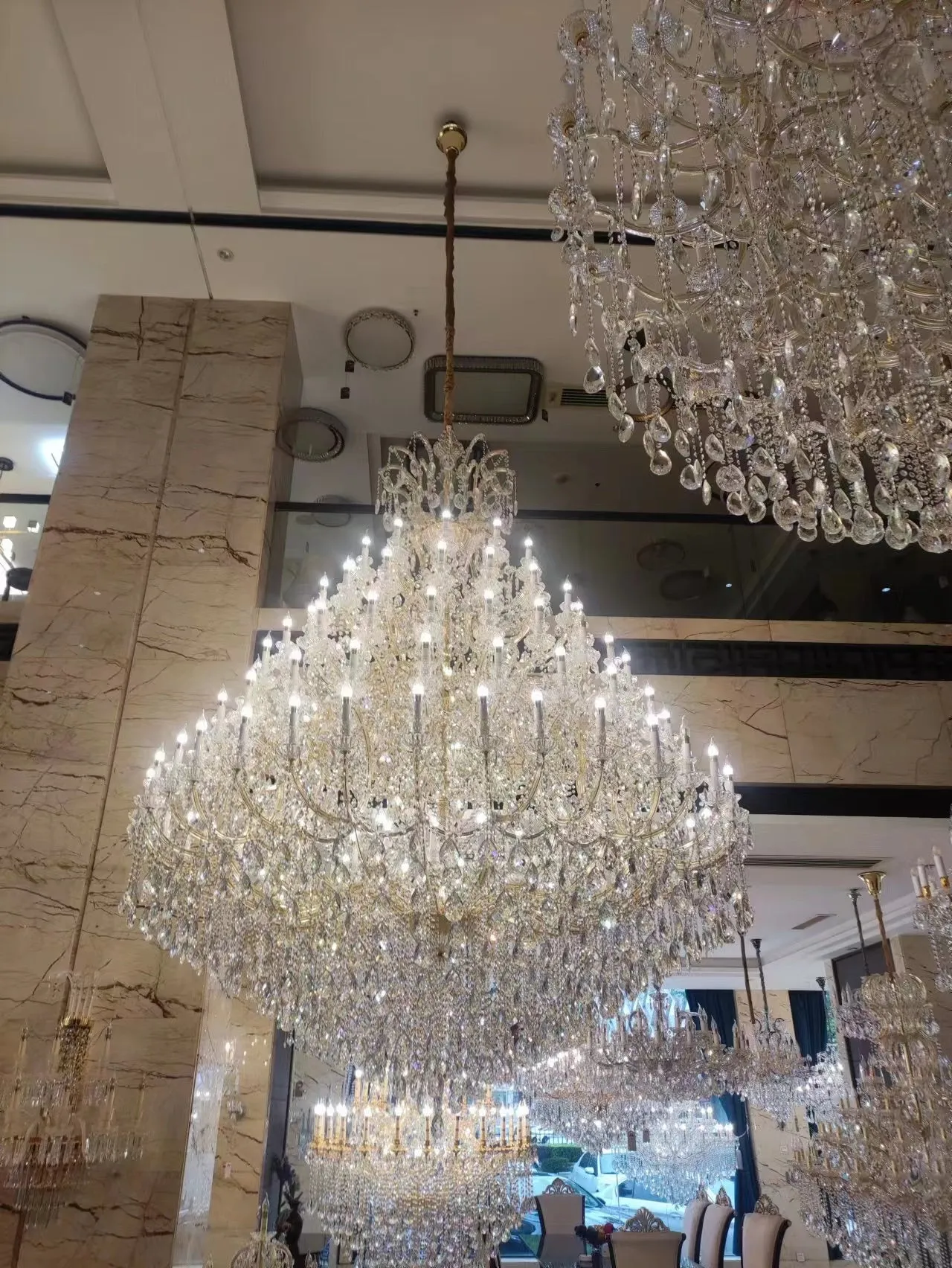 Extra Large Multi-tiered Candle Light  Crystal Chandelier for Hotel/Restaurant