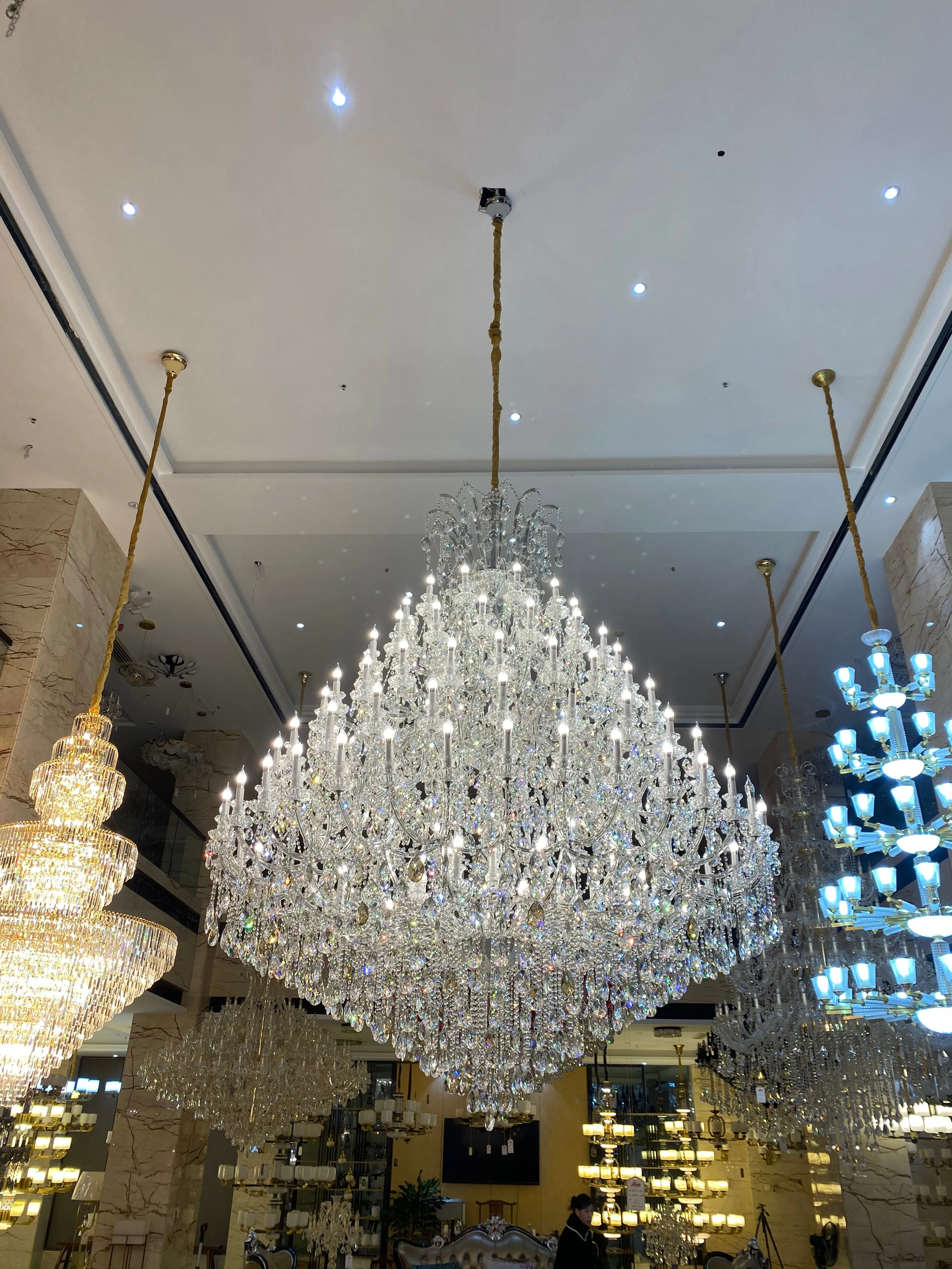 Extra Large Multi-tiered Candle Light  Crystal Chandelier for Hotel/Restaurant