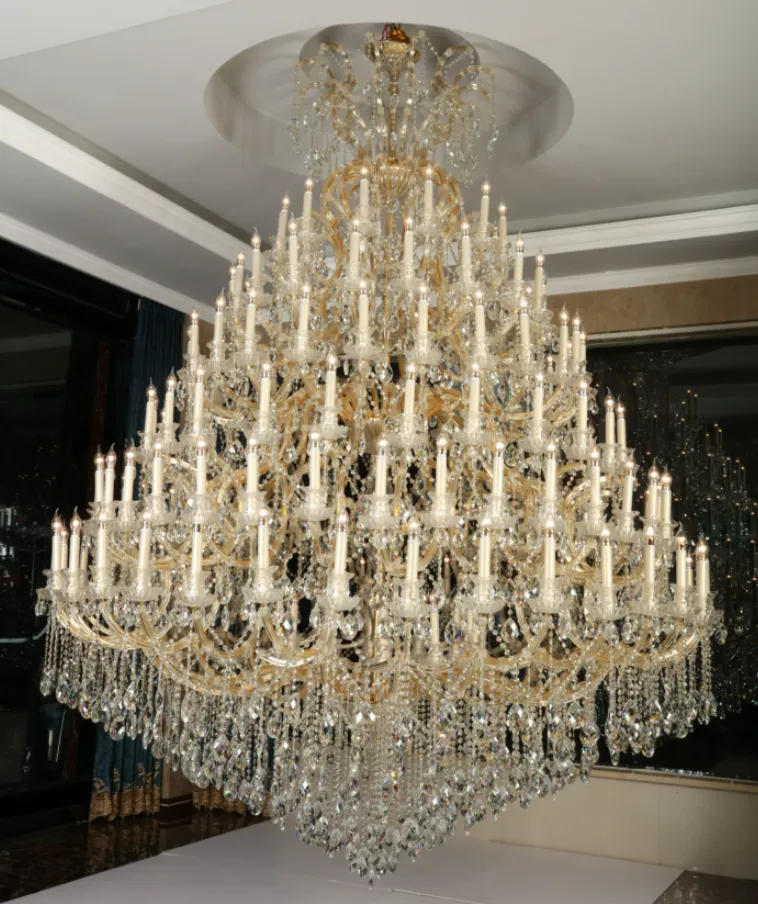 Extra Large Multi-tiered Candle Light  Crystal Chandelier for Hotel/Restaurant