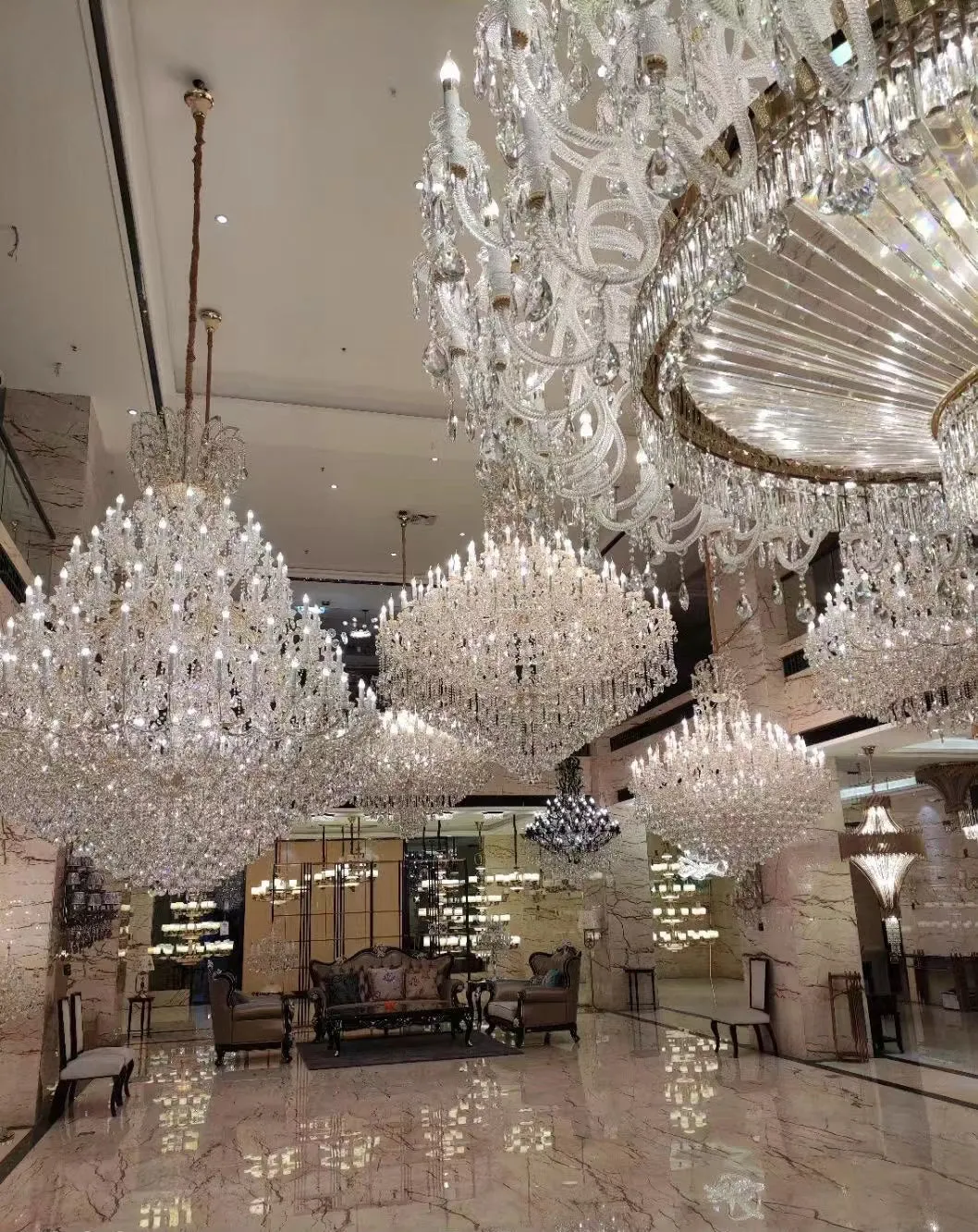 Extra Large Multi-tiered Candle Light  Crystal Chandelier for Hotel/Restaurant