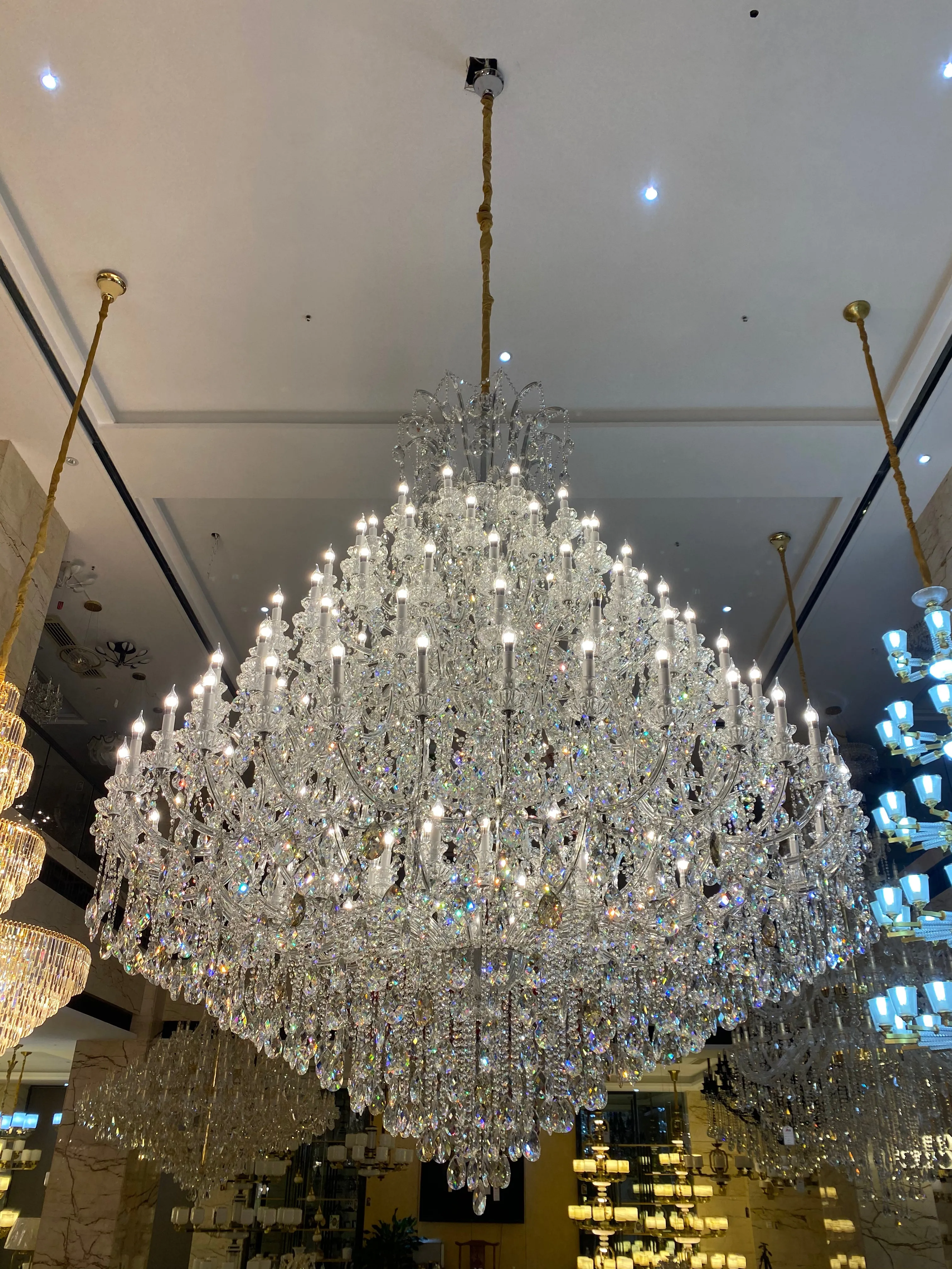 Extra Large Multi-tiered Candle Light  Crystal Chandelier for Hotel/Restaurant