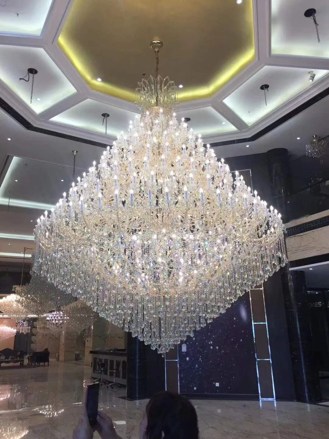 Extra Large Multi-tiered Candle Light  Crystal Chandelier for Hotel/Restaurant