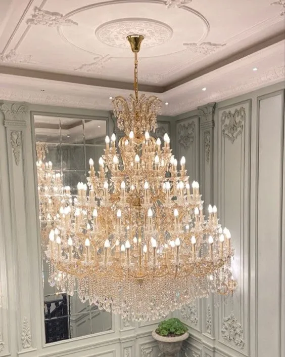 Extra Large Multi-tiered Candle Light  Crystal Chandelier for Hotel/Restaurant