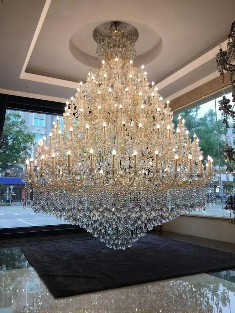 Extra Large Multi-tiered Candle Light  Crystal Chandelier for Hotel/Restaurant