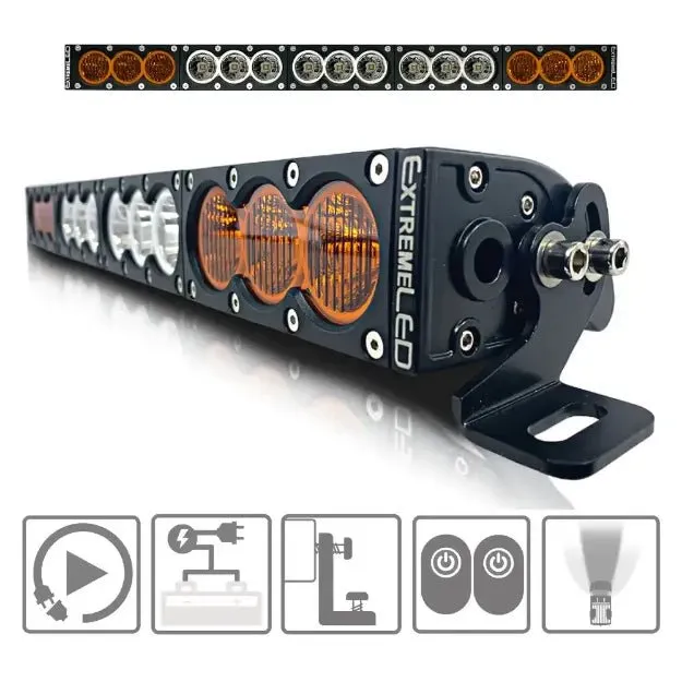 Extreme LED X6 Series Amber and White LED Light Bars (All Sizes)