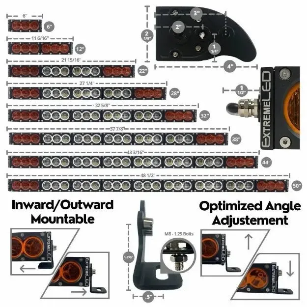 Extreme LED X6 Series Amber and White LED Light Bars (All Sizes)