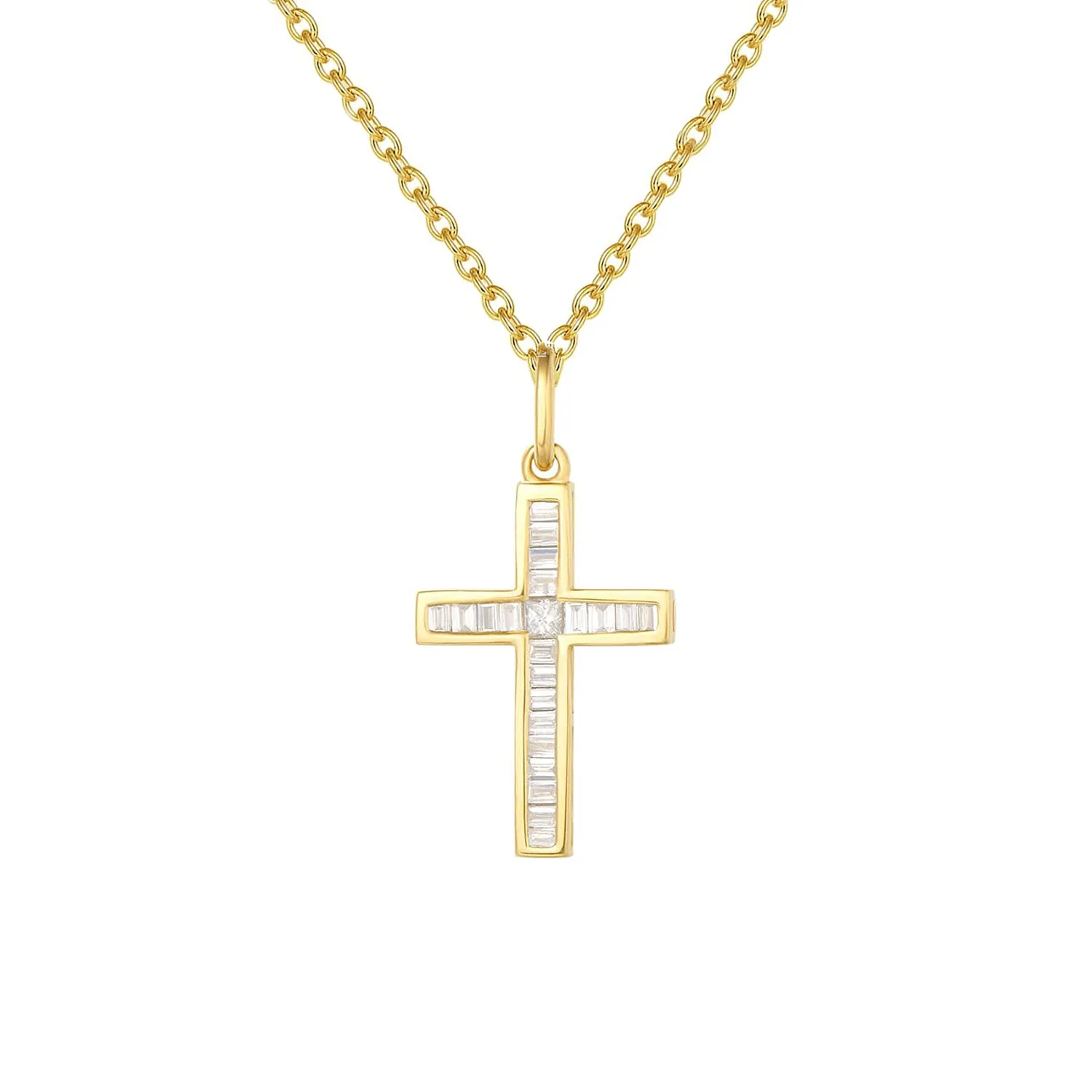 FANCIME Cross 18K Real Gold Necklace