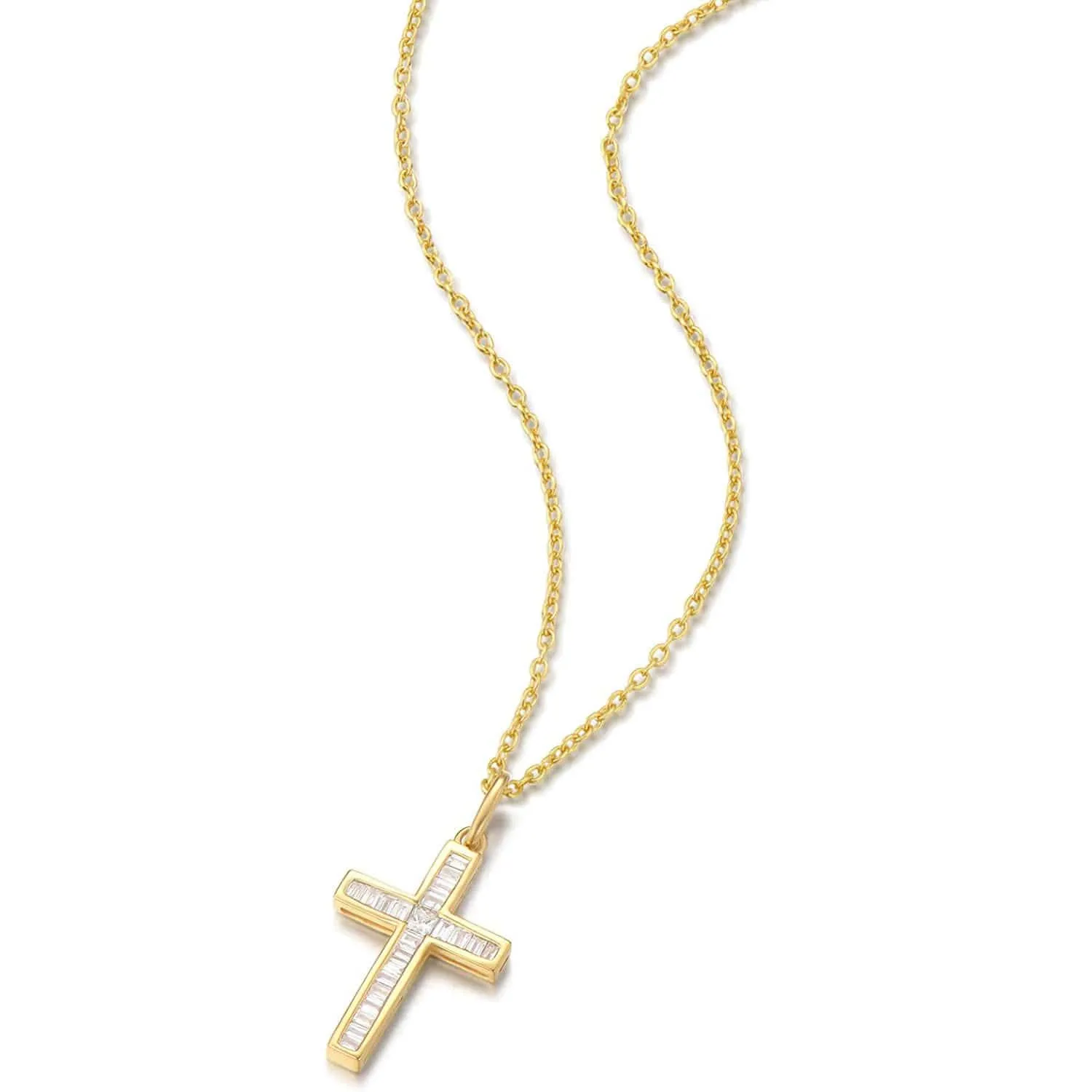 FANCIME Cross 18K Real Gold Necklace