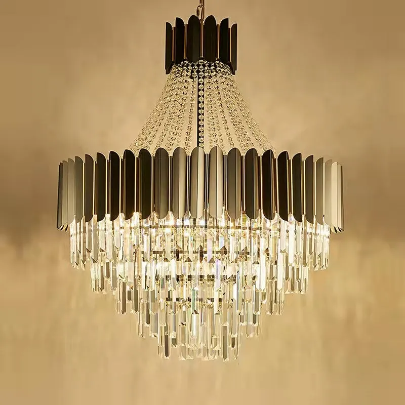 Fashion Black Crystal Chandelier Foyer Hallway Ceiling Lighting Fixture