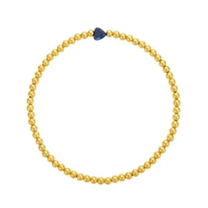 Gold Filled Bracelet with Blue Lapis Heart