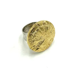 Gold Radiant "Fossil" Cocktail Ring