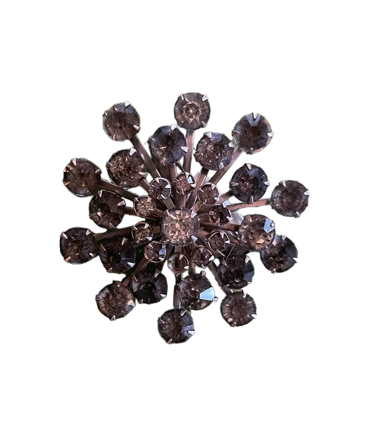 Gray Rhinestone Brooch