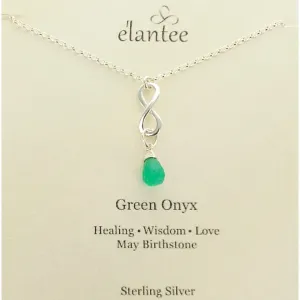 Green Onyx May Birthstone Infinity Necklace